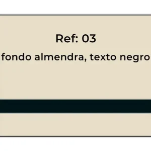 Placa Buzón. Placas Rotuladas. Fondo almendra y texto negro