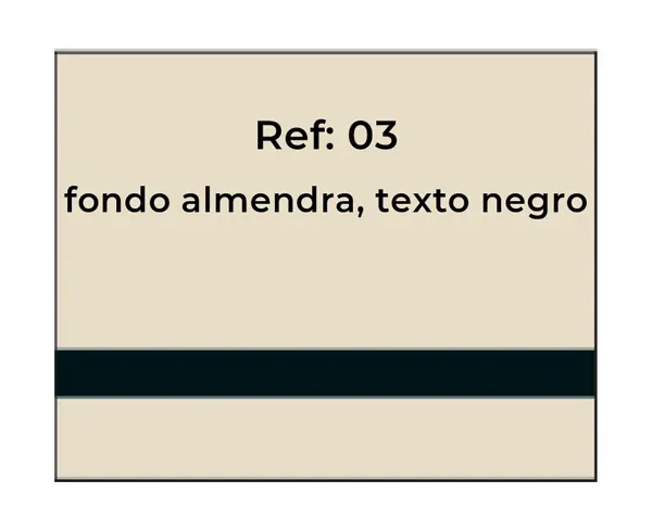 Placa Buzón. Placas Rotuladas. Fondo almendra y texto negro
