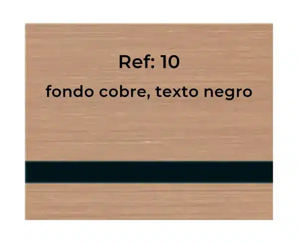 Placa Buzón. Fondo cobre y texto negro