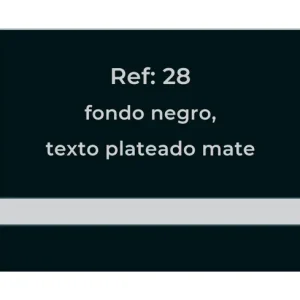 Placa Buzón. Fondo negro y texto plateado mate